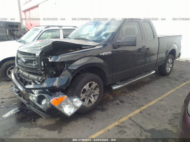 1FTEX1CM0EKE06541 - 2014 FORD F150 SUPER CAB Black photo 2