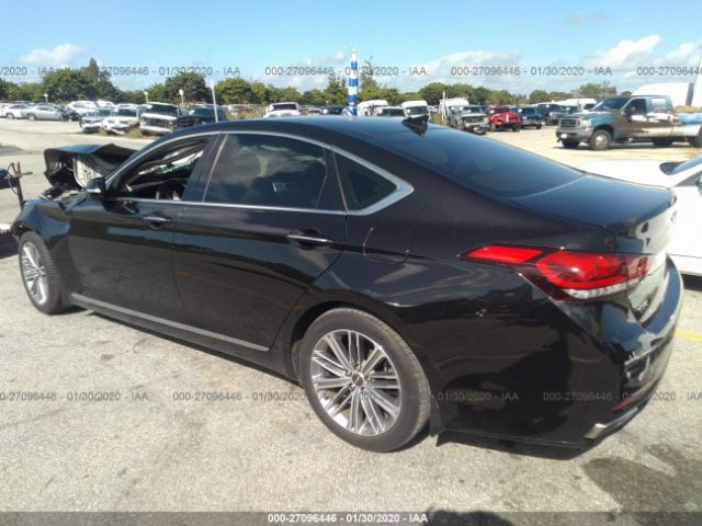 KMHGN4JE0JU235392 - 2018 GENESIS G80 PREMIUM/ULTIMATE Black photo 3