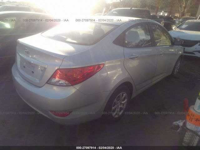 KMHCT4AE3EU709474 - 2014 HYUNDAI ACCENT GLS/GS Silver photo 4