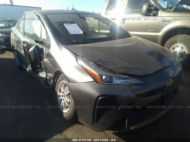 JTDKARFU2K3093643 - 2019 TOYOTA PRIUS  Gray photo 1