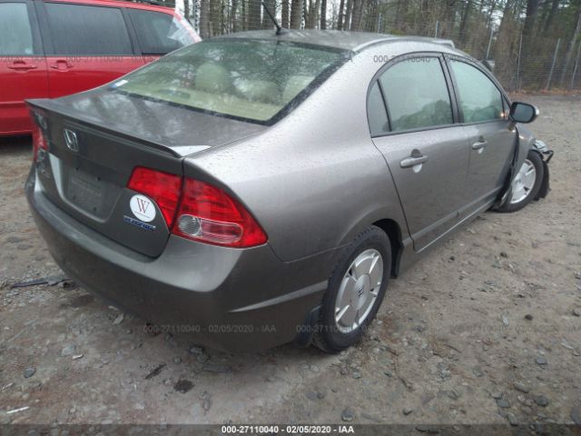 JHMFA36208S029286 - 2008 HONDA CIVIC HYBRID Brown photo 4