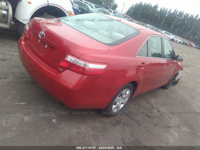 4T1BE46KX8U205416 - 2008 TOYOTA CAMRY CE/LE/XLE/SE Red photo 4