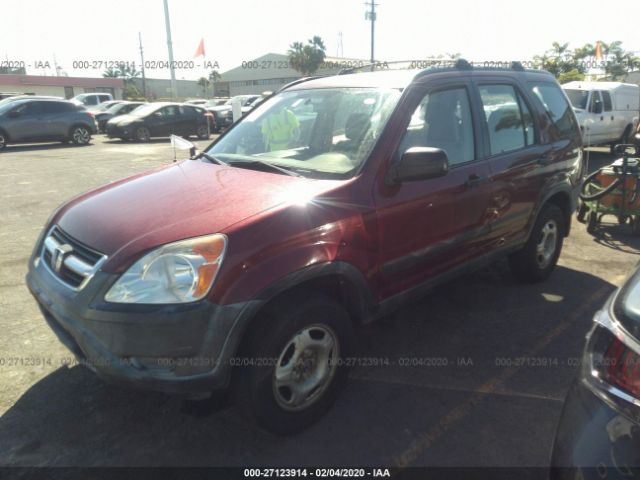 JHLRD68423C005888 - 2003 HONDA CR-V LX Red photo 2