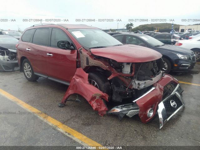 5N1AR2MN6FC721373 - 2015 NISSAN PATHFINDER S/SV/SL/PLATINUM Red photo 1