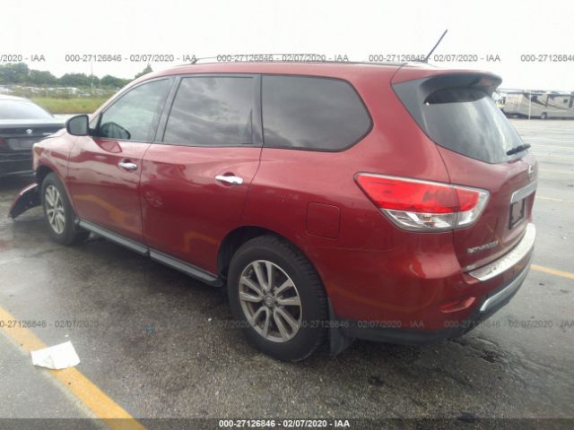 5N1AR2MN6FC721373 - 2015 NISSAN PATHFINDER S/SV/SL/PLATINUM Red photo 3