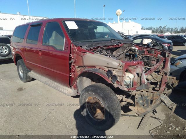 1FMSU43F0YED92590 - 2000 FORD EXCURSION LIMITED Red photo 1