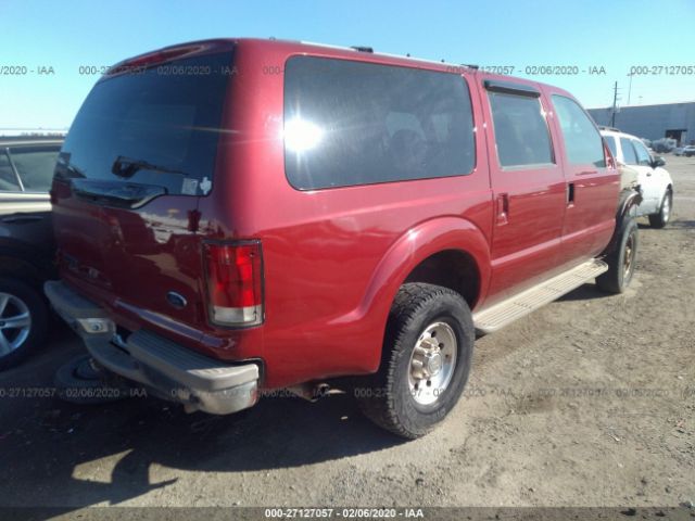 1FMSU43F0YED92590 - 2000 FORD EXCURSION LIMITED Red photo 4
