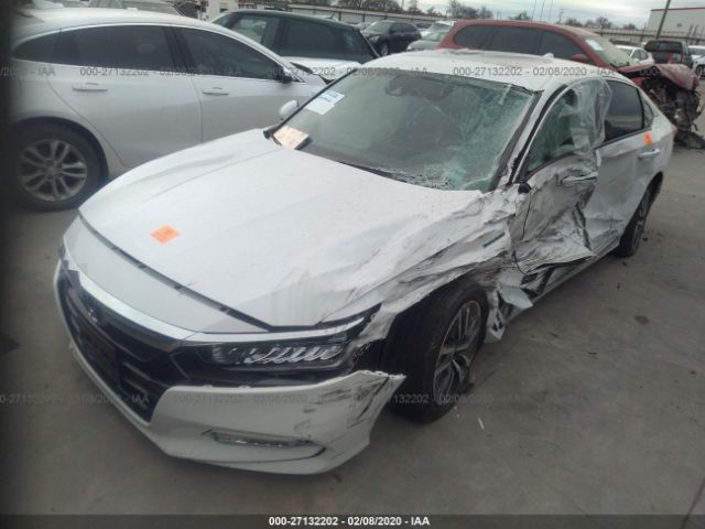 1HGCV3F47KA008217 - 2019 HONDA ACCORD HYBRID EX White photo 2