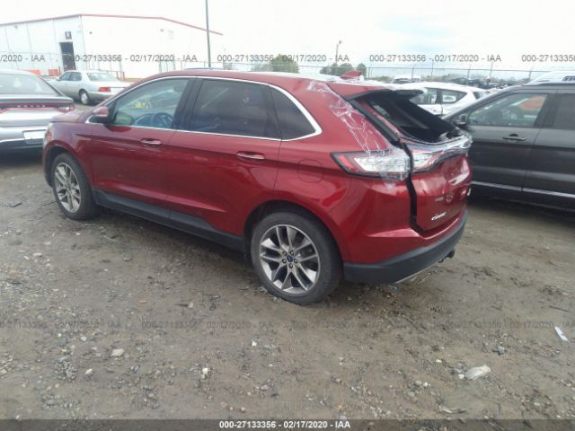 2FMPK4K99GBB15454 - 2016 FORD EDGE TITANIUM Red photo 3