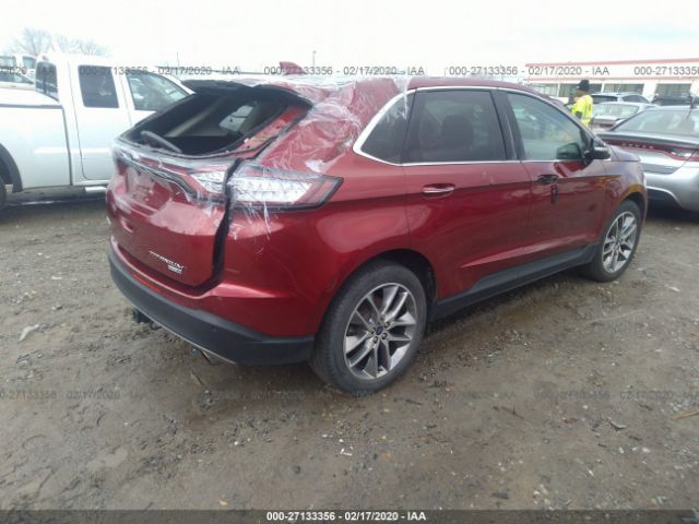 2FMPK4K99GBB15454 - 2016 FORD EDGE TITANIUM Red photo 4