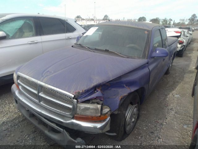 1B7GL23X4VS239542 - 1997 DODGE DAKOTA  Blue photo 2