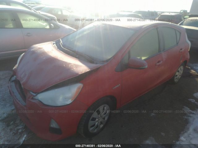 JTDKDTB38E1562882 - 2014 TOYOTA PRIUS C  Red photo 2