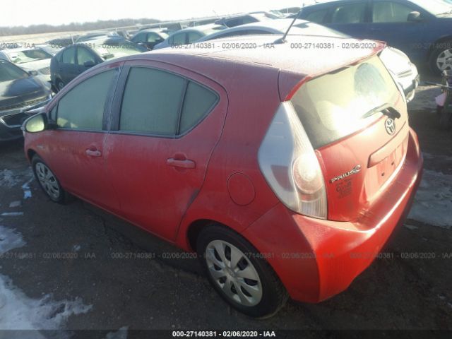 JTDKDTB38E1562882 - 2014 TOYOTA PRIUS C  Red photo 3