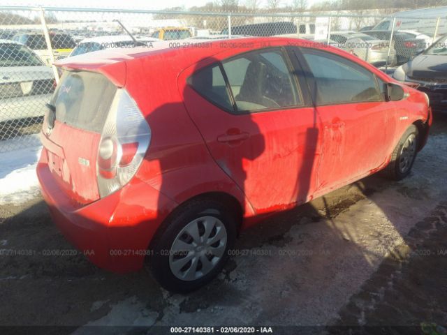 JTDKDTB38E1562882 - 2014 TOYOTA PRIUS C  Red photo 4