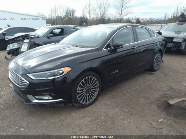 3FA6P0RU8HR230172 - 2017 FORD FUSION TITANIUM HEV Black photo 2