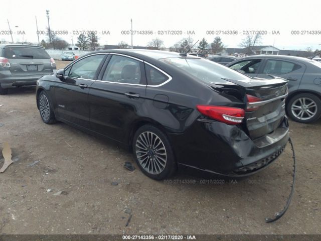 3FA6P0RU8HR230172 - 2017 FORD FUSION TITANIUM HEV Black photo 3