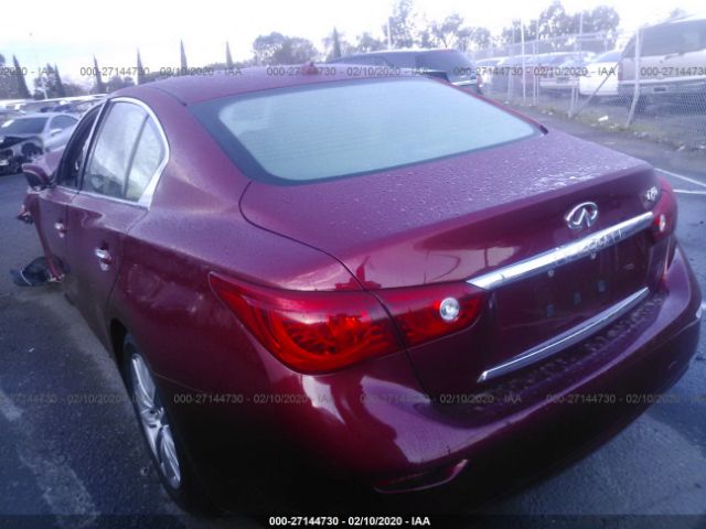 JN1BV7APXFM355325 - 2015 INFINITI Q50 PREMIUM/SPORT Red photo 3