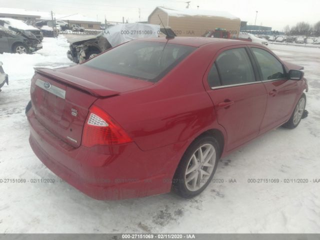 3FAHP0CG6CR288933 - 2012 FORD FUSION SEL Red photo 4