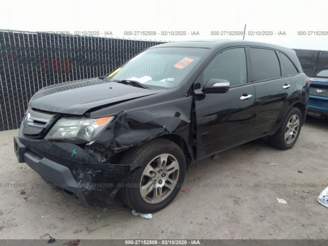 2HNYD28679H522588 - 2009 ACURA MDX TECHNOLOGY Black photo 2