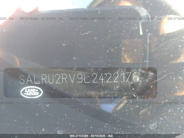 SALRU2RV9L2422176 - 2020 LAND ROVER DISCOVERY LANDMARK Black photo 9