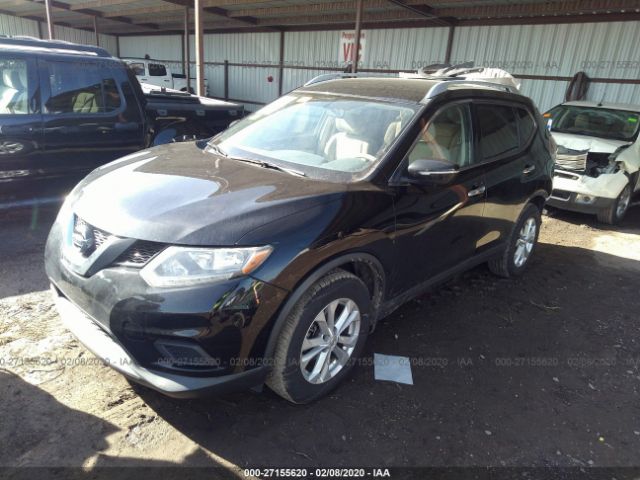 KNMAT2MT3FP525601 - 2015 NISSAN ROGUE S/SL/SV Black photo 2