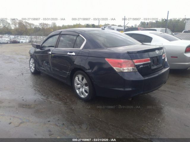 1HGCP36829A022002 - 2009 HONDA ACCORD EXL Blue photo 3