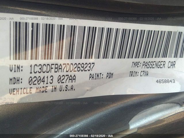 1C3CDFBA7DD269237 - 2013 DODGE DART SXT Gray photo 9