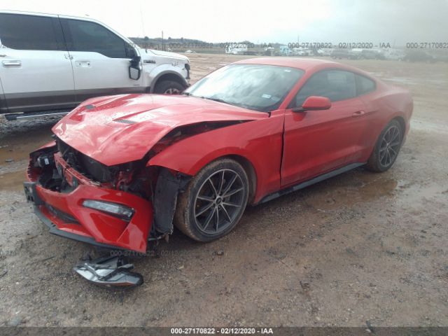 1FA6P8TH1J5180511 - 2018 FORD MUSTANG  Red photo 2