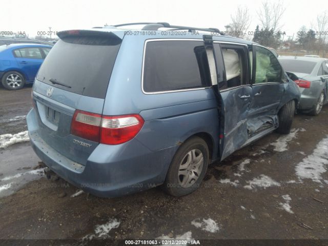 5FNRL38725B115483 - 2005 HONDA ODYSSEY EXL Blue photo 4