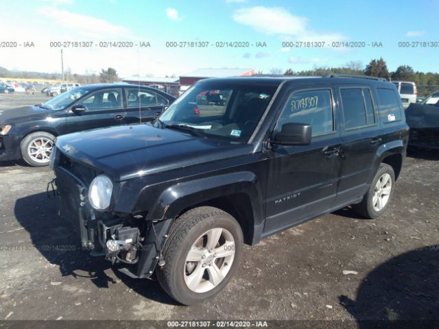 1C4NJRFB3ED862306 - 2014 JEEP PATRIOT LATITUDE Black photo 2