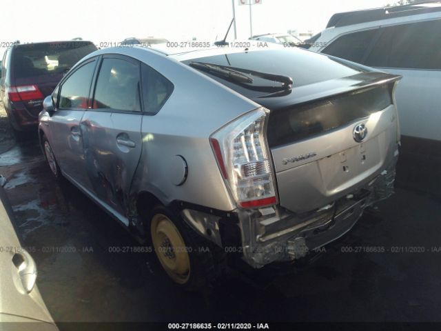 JTDKN3DUXC5536759 - 2012 TOYOTA PRIUS  Silver photo 3