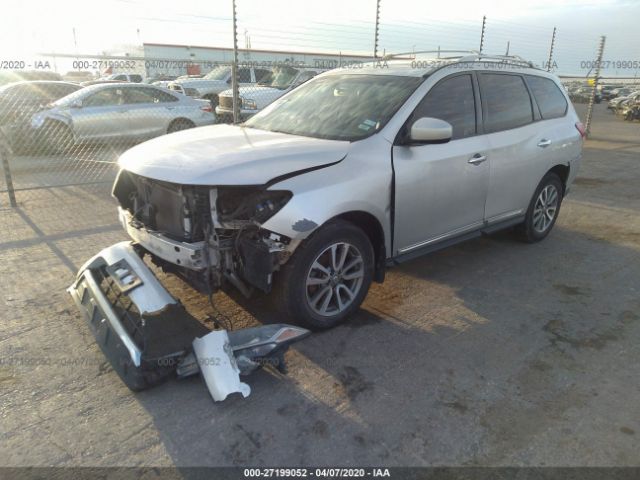 5N1AR2MM3DC608310 - 2013 NISSAN PATHFINDER S/SV/SL/PLATINUM Silver photo 2