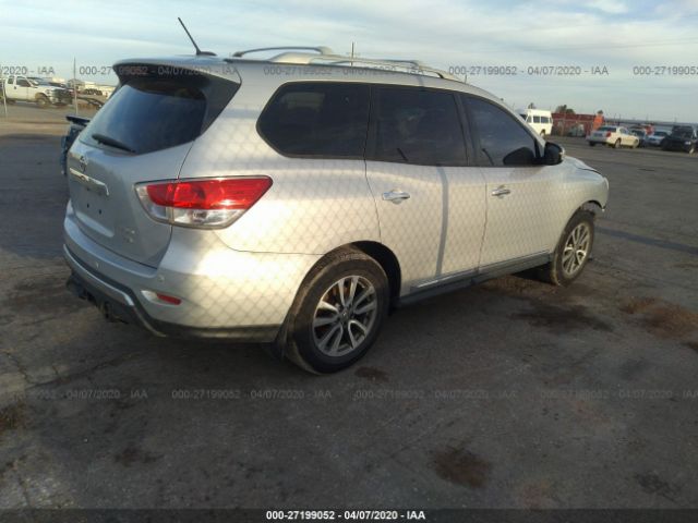 5N1AR2MM3DC608310 - 2013 NISSAN PATHFINDER S/SV/SL/PLATINUM Silver photo 4