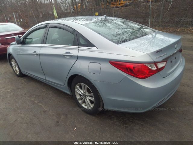 5NPEB4AC5DH610680 - 2013 HYUNDAI SONATA GLS Light Blue photo 3