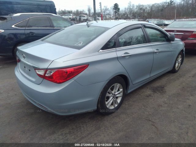 5NPEB4AC5DH610680 - 2013 HYUNDAI SONATA GLS Light Blue photo 4