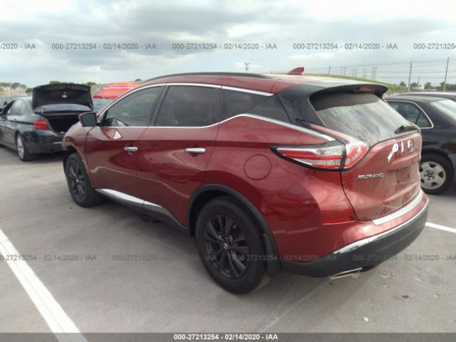 5N1AZ2MG6HN143736 - 2017 NISSAN MURANO S/SL/SV/PLATINUM Burgundy photo 3