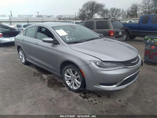 1C3CCCAB9FN594609 - 2015 CHRYSLER 200 LIMITED Gray photo 1