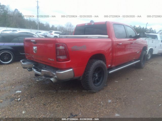 1C6SRFFT6KN539092 - 2019 RAM 1500 BIG HORN/LONE STAR Red photo 4