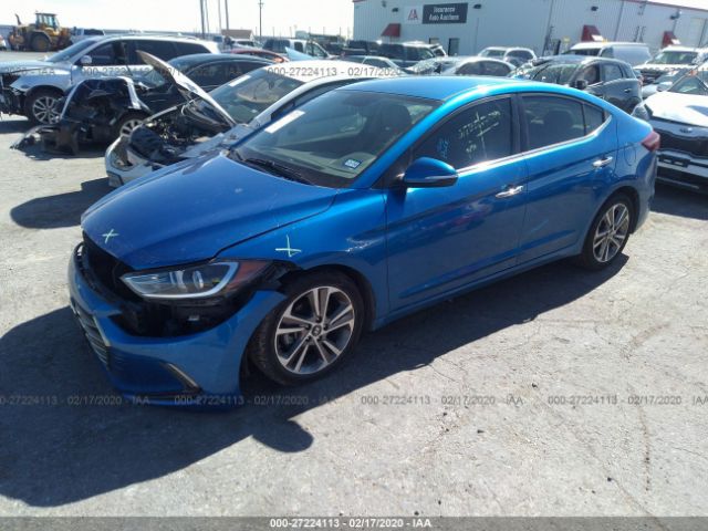 5NPD84LF2HH011436 - 2017 HYUNDAI ELANTRA SE/VALUE/LIMITED Blue photo 2