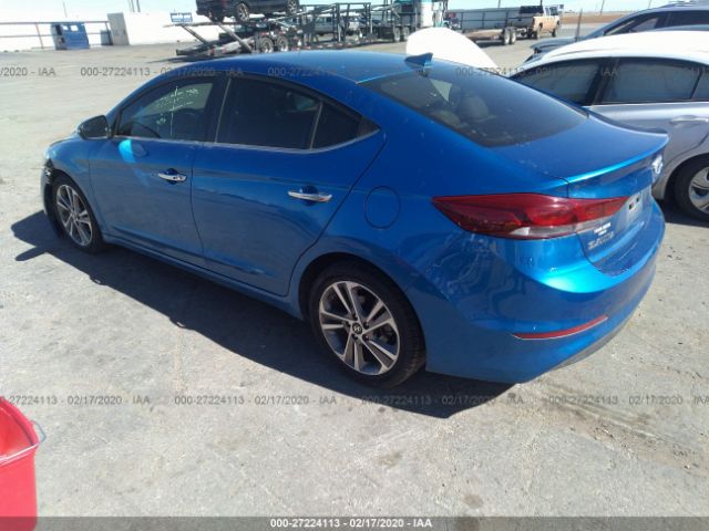 5NPD84LF2HH011436 - 2017 HYUNDAI ELANTRA SE/VALUE/LIMITED Blue photo 3