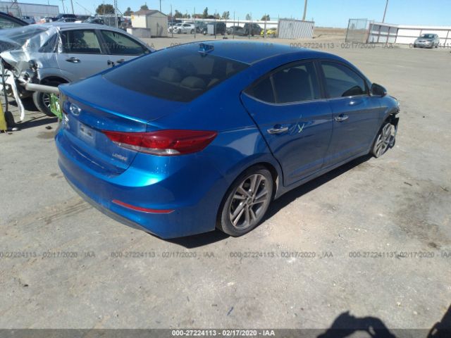 5NPD84LF2HH011436 - 2017 HYUNDAI ELANTRA SE/VALUE/LIMITED Blue photo 4