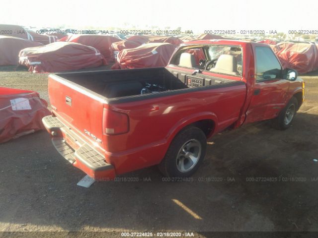 1GCCS14H338122242 - 2003 CHEVROLET S TRUCK S10 Red photo 4