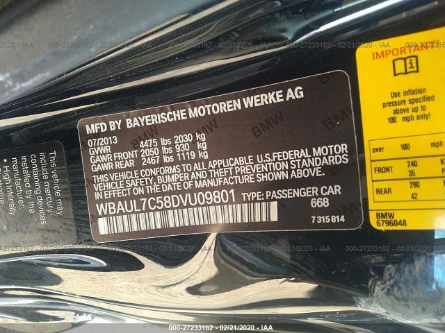 WBAUL7C58DVU09801 - 2013 BMW 128 I Black photo 9