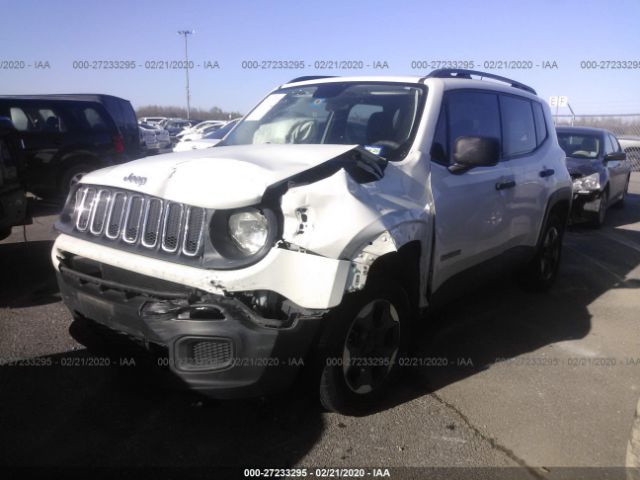 ZACCJBAT8FPB96903 - 2015 JEEP RENEGADE SPORT White photo 2