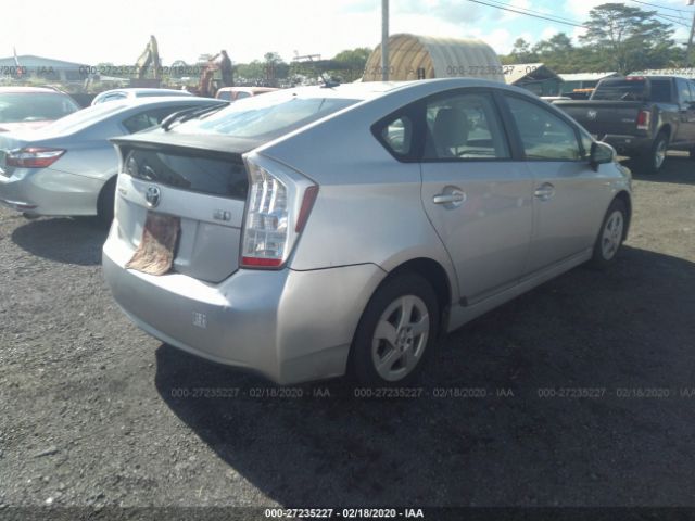 JTDKN3DUXB0325573 - 2011 TOYOTA PRIUS  Silver photo 4