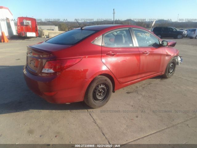 KMHCT4AE6HU374747 - 2017 HYUNDAI ACCENT SE Red photo 4