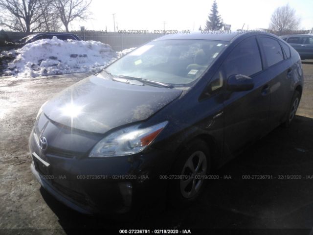 JTDKN3DU8D1714371 - 2013 TOYOTA PRIUS  Gray photo 2