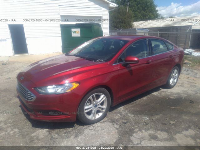 3FA6P0H73JR174496 - 2018 FORD FUSION SE Red photo 2