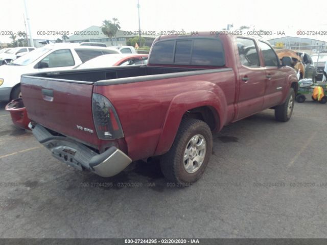 5TEMU52N46Z251690 - 2006 TOYOTA TACOMA DOUBLE CAB LONG BED Red photo 4