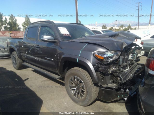 3TMBZ5DN7LM024962 - 2020 TOYOTA TACOMA DOUBLE CAB/SR5/TRD SPORT Gray photo 1